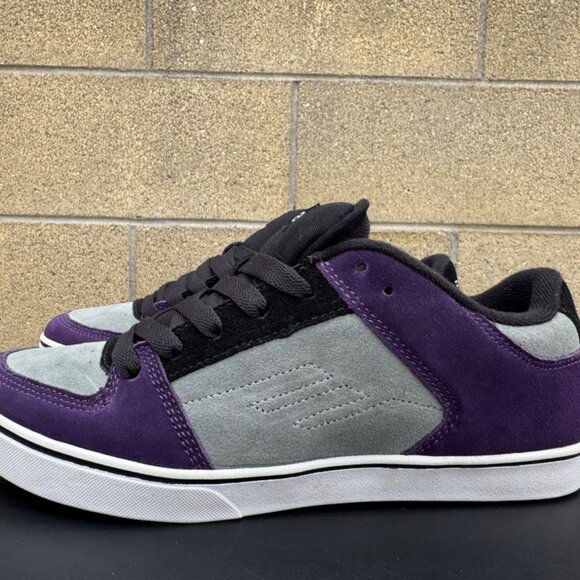 Rare VTG Emerica The Mob Black/Purple Suede skateboarding sneaker shoes Size 9 - Picture 1 of 11